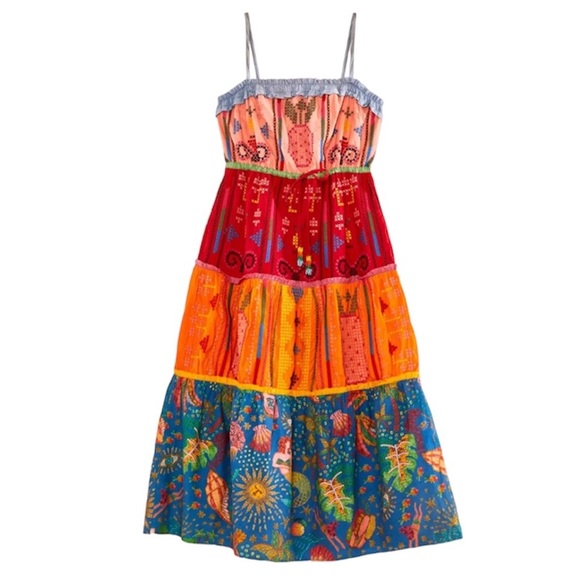 FARM Rio Colorful Patchwork Midi Dress - Picture 2 of 4